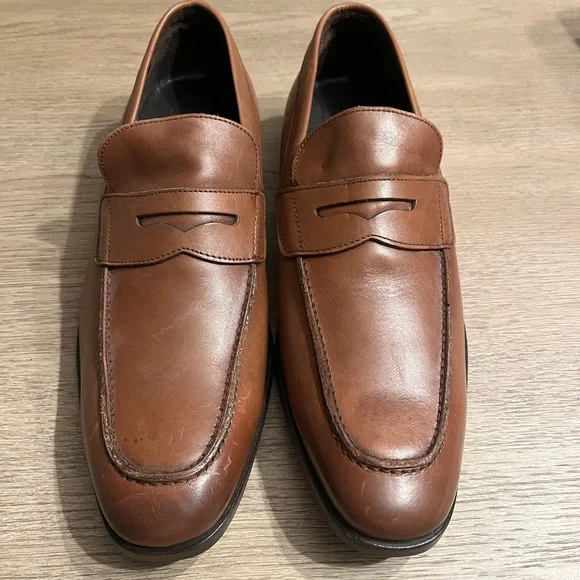 To Boot Tan Leather Slip-On Loafers Watts Burnished Tan Leather Bit Loafer main image 4